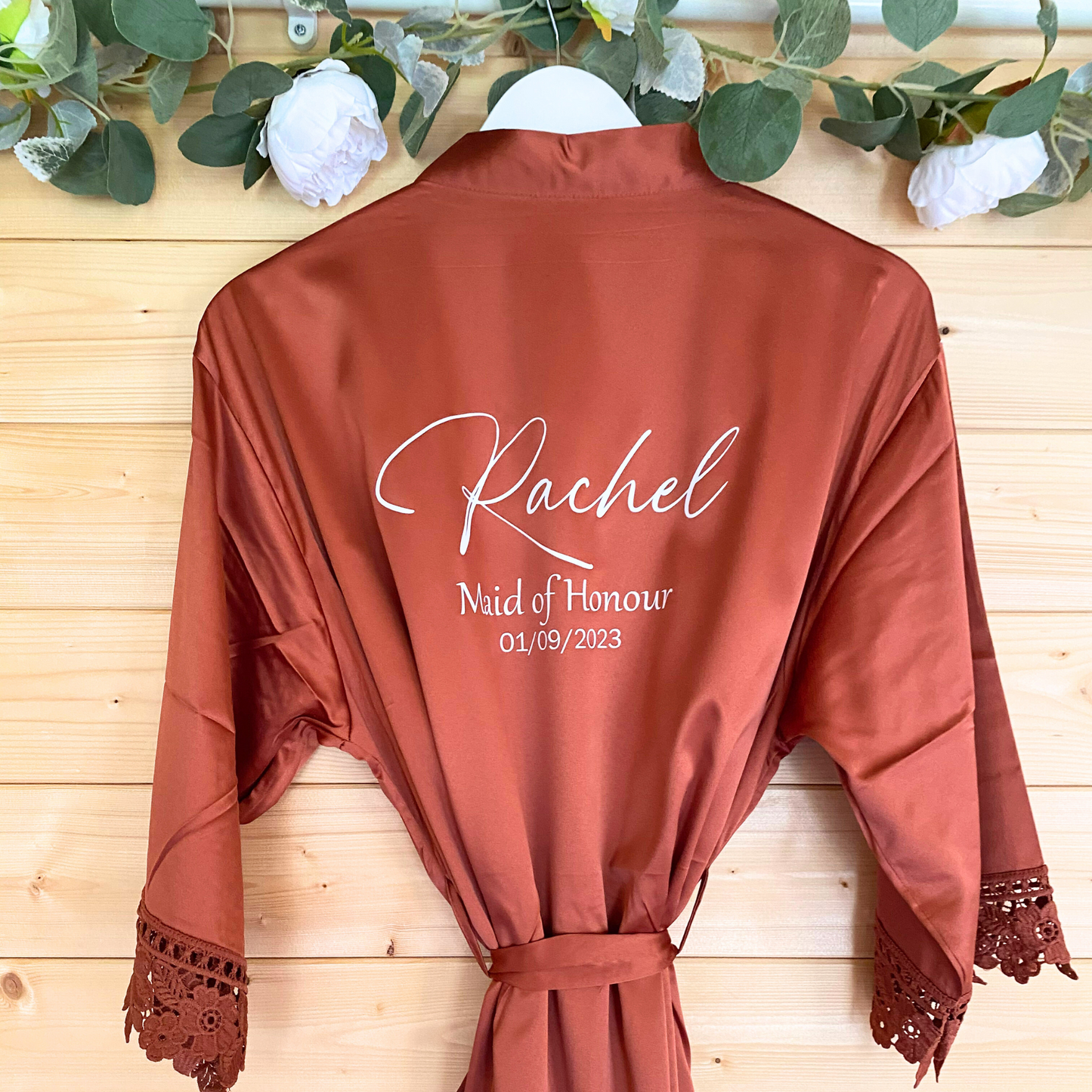 Rustic Orange Bridal Party robe