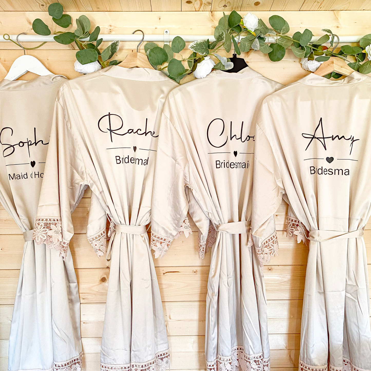 Bridal party robe with heart - Champagne