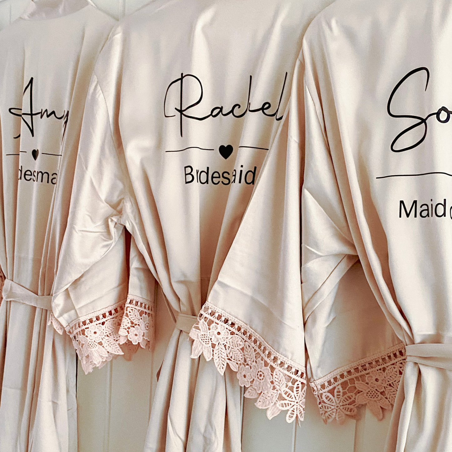 Bridal party robe with heart - Champagne