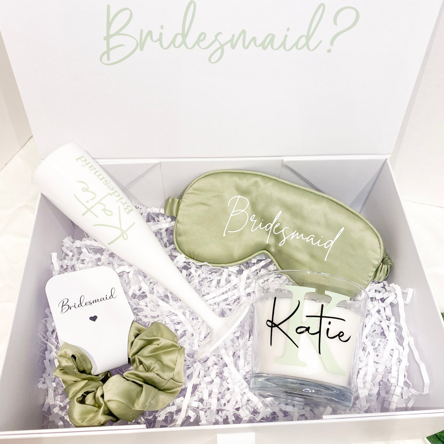 Bridesmaid proposal box bundle - sage green