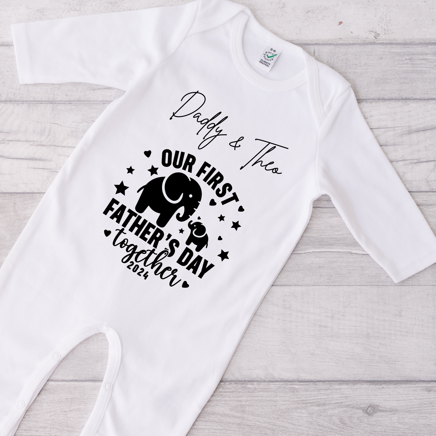 Our First Fathers Day Bodysuit - Elephant Design