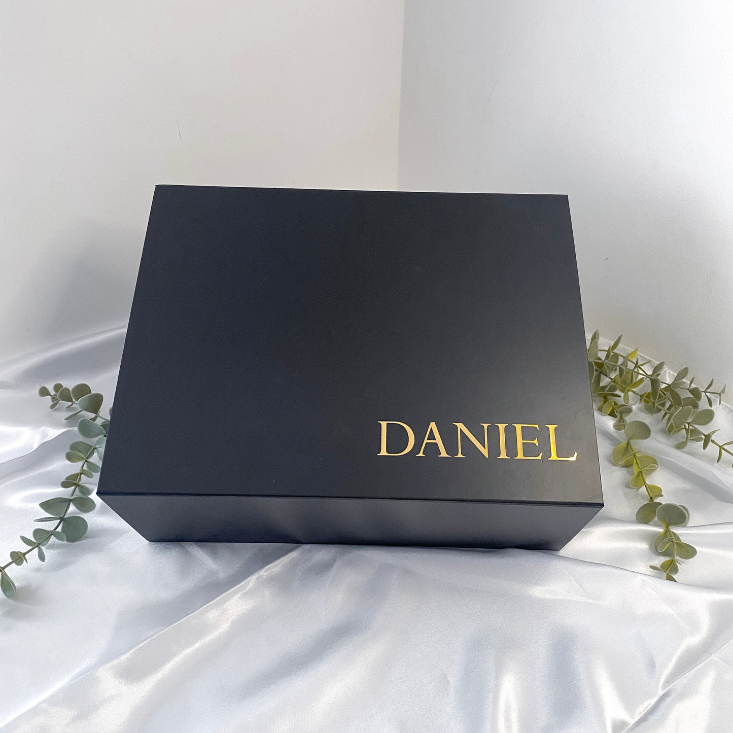 Personalised black gift box