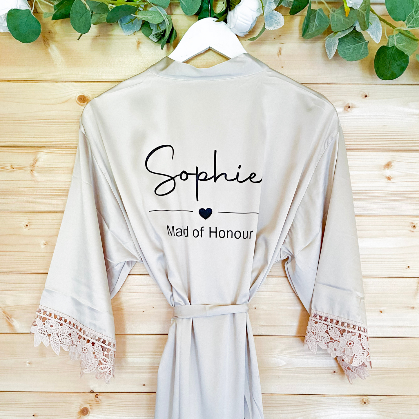 Bridal party robe with heart - Champagne