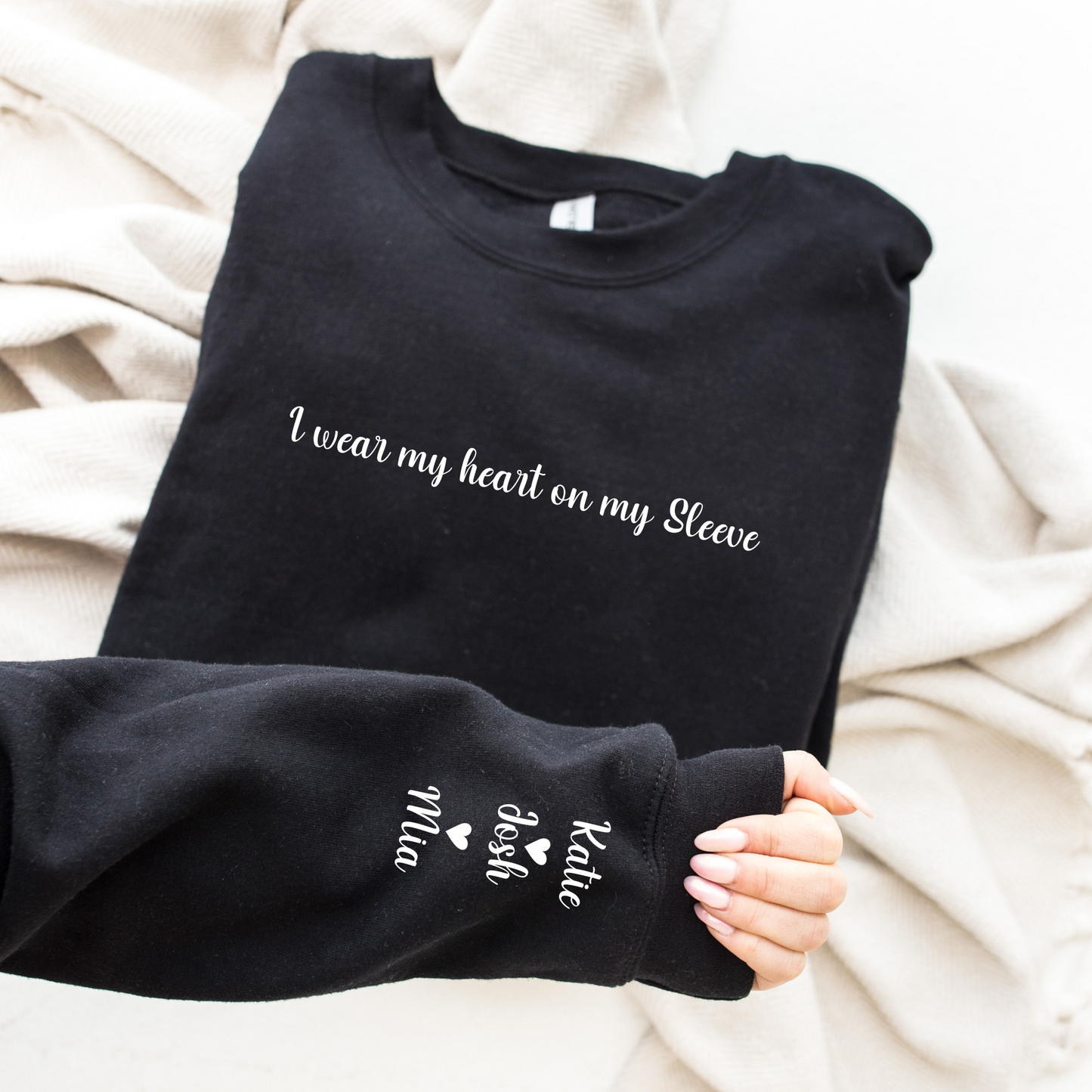 I wear my Heart on my sleeve - Personalised Sweatshirt