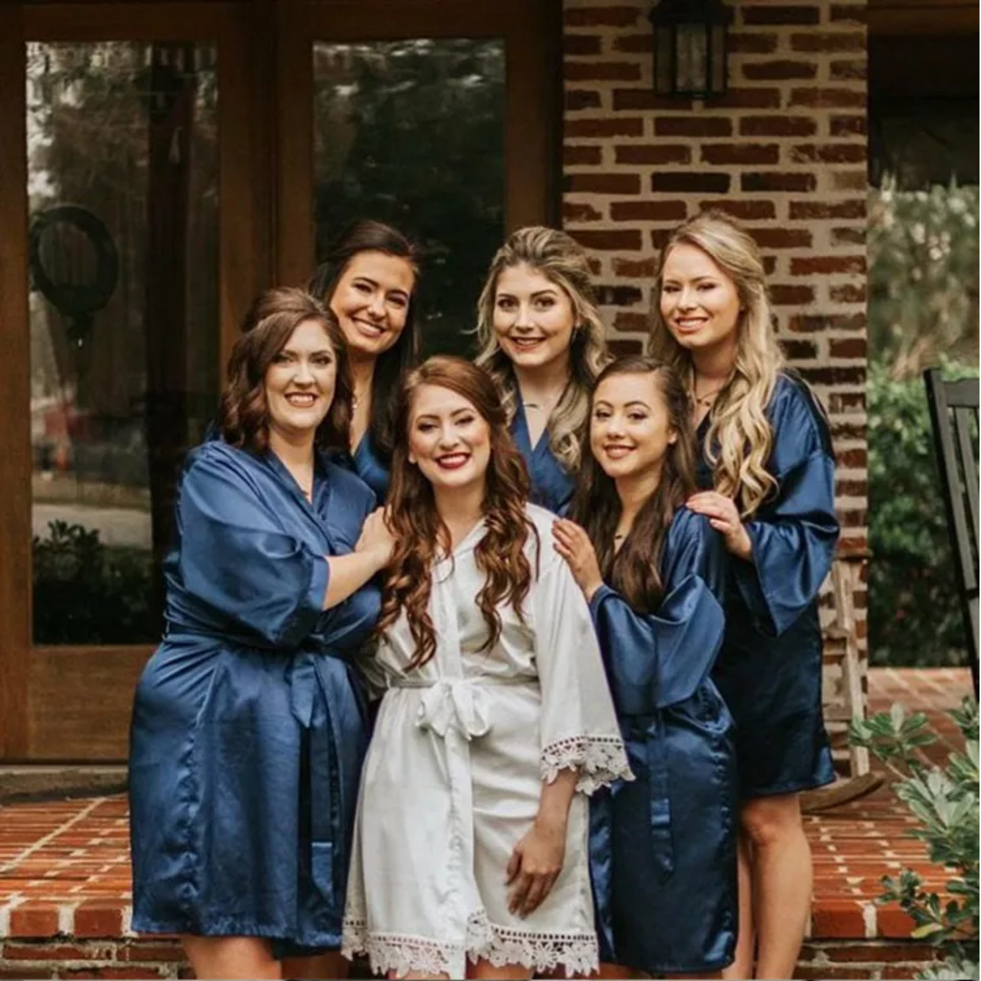 Personalised navy bridal party robes. Suitable for Bride, Bridesmaid, Maid of Honour, mother of the bride