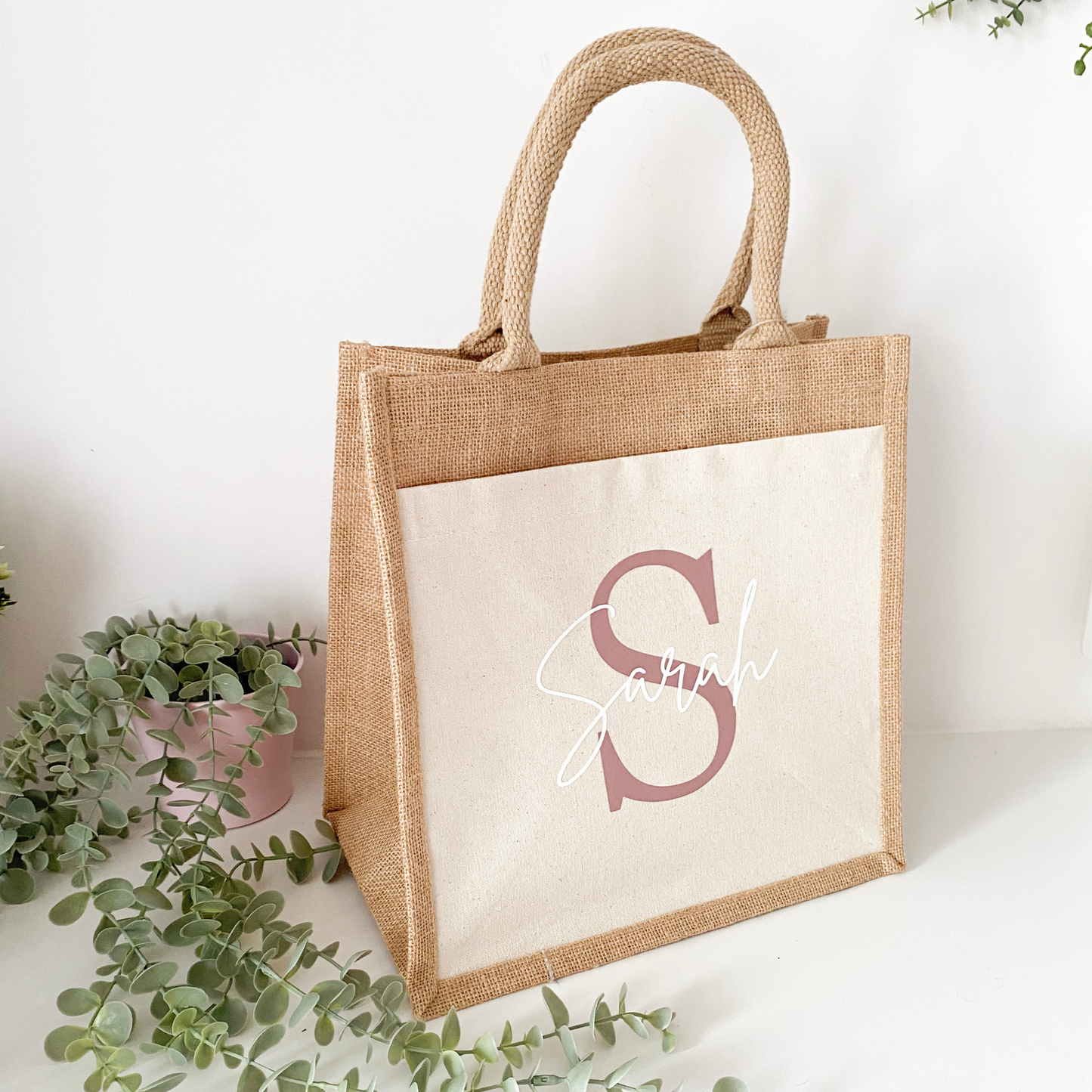 Personalised Jute bag - with name and initial