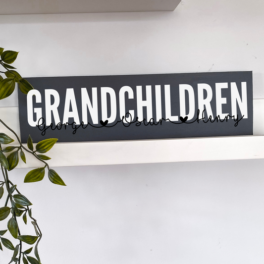 personalised grandparent sign with grandchildren's names