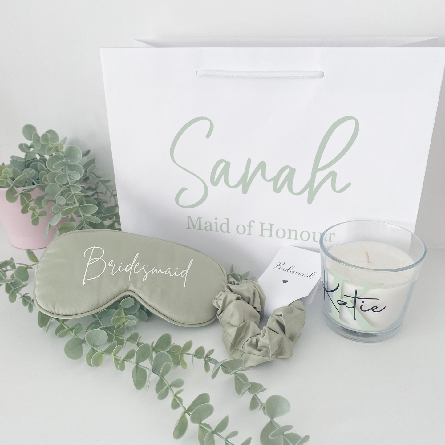 Personalised gift bag bundle - Sage Green