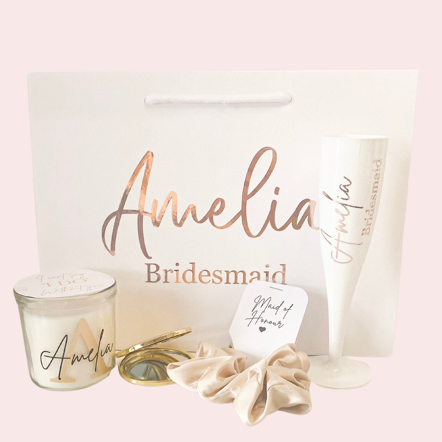 Bridal party gift bag/box set - Champagne Gold