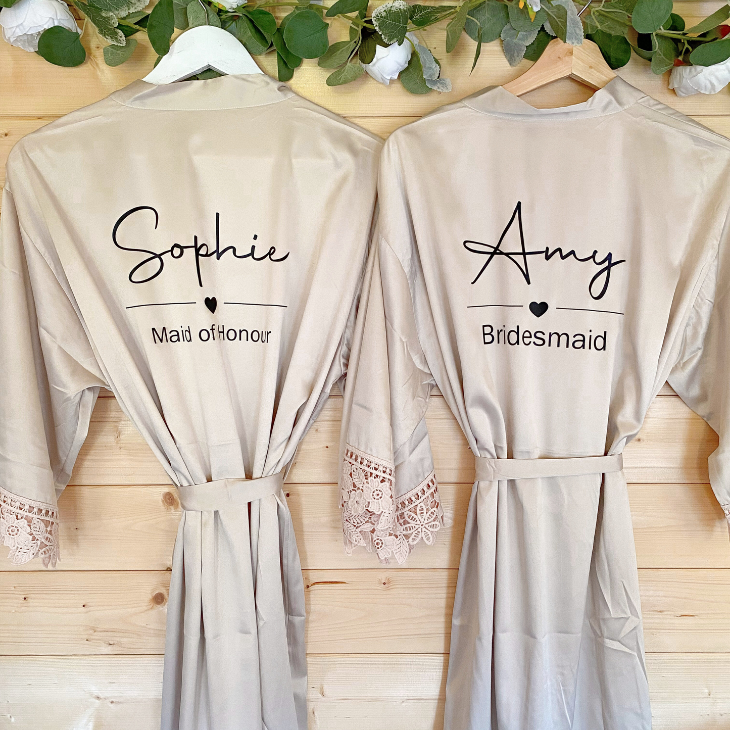 Bridal party robe with heart - Champagne