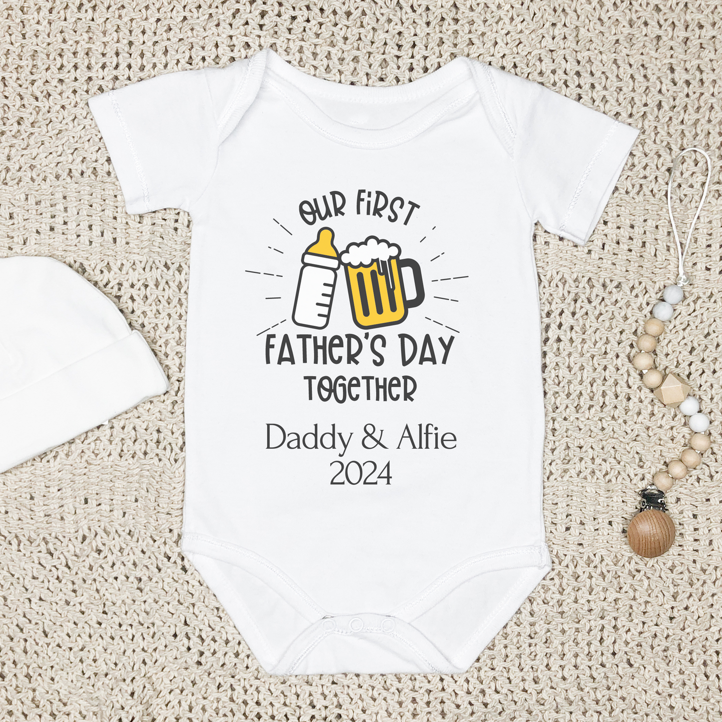 Our First Fathers Day Bodysuit - Bottle Design