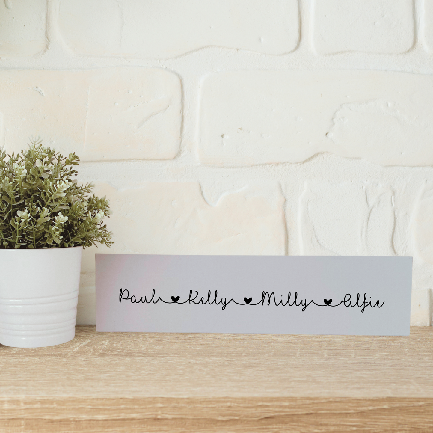 Personalised wooden sign - with names