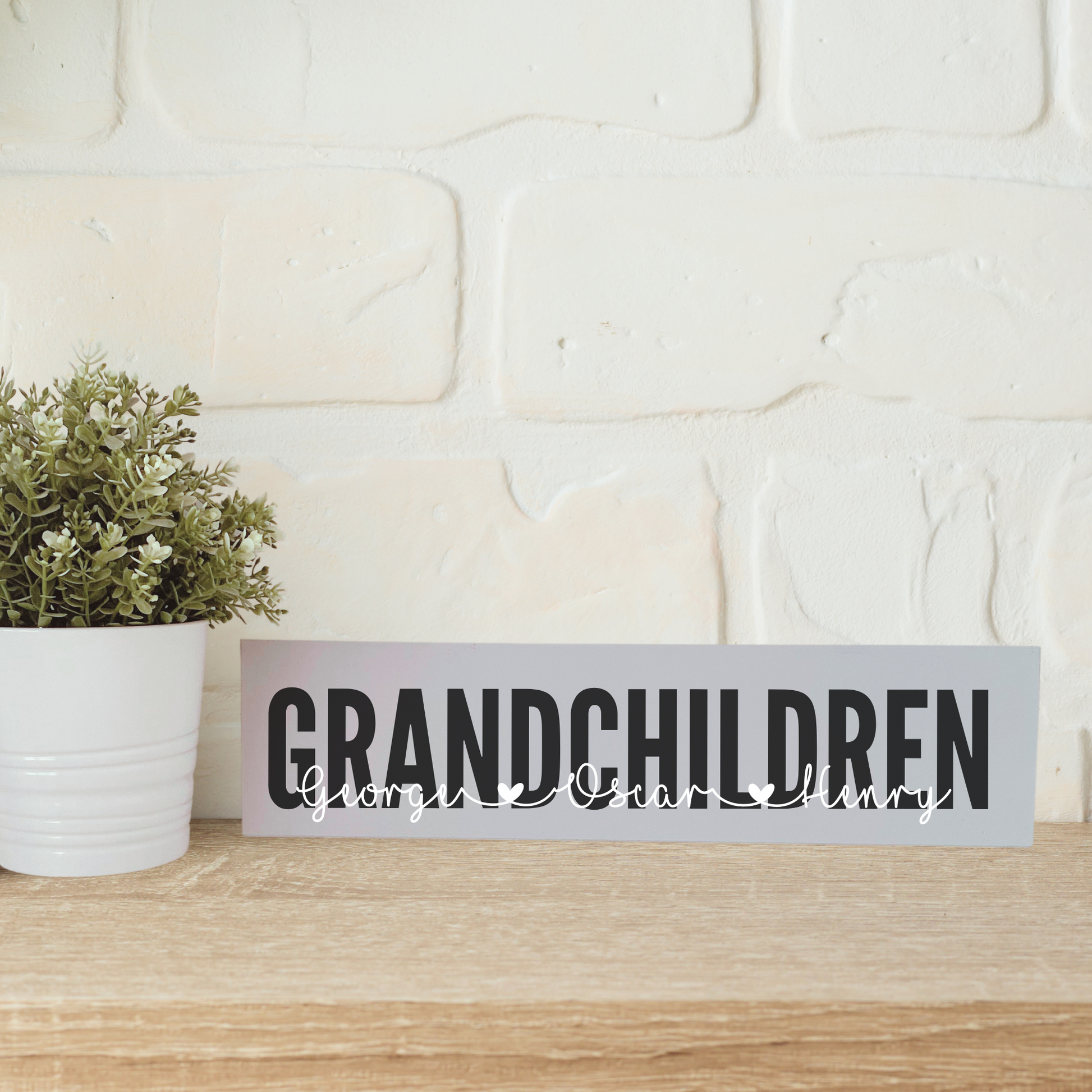 gift for grandparents - personalised sign with grandchildren's names