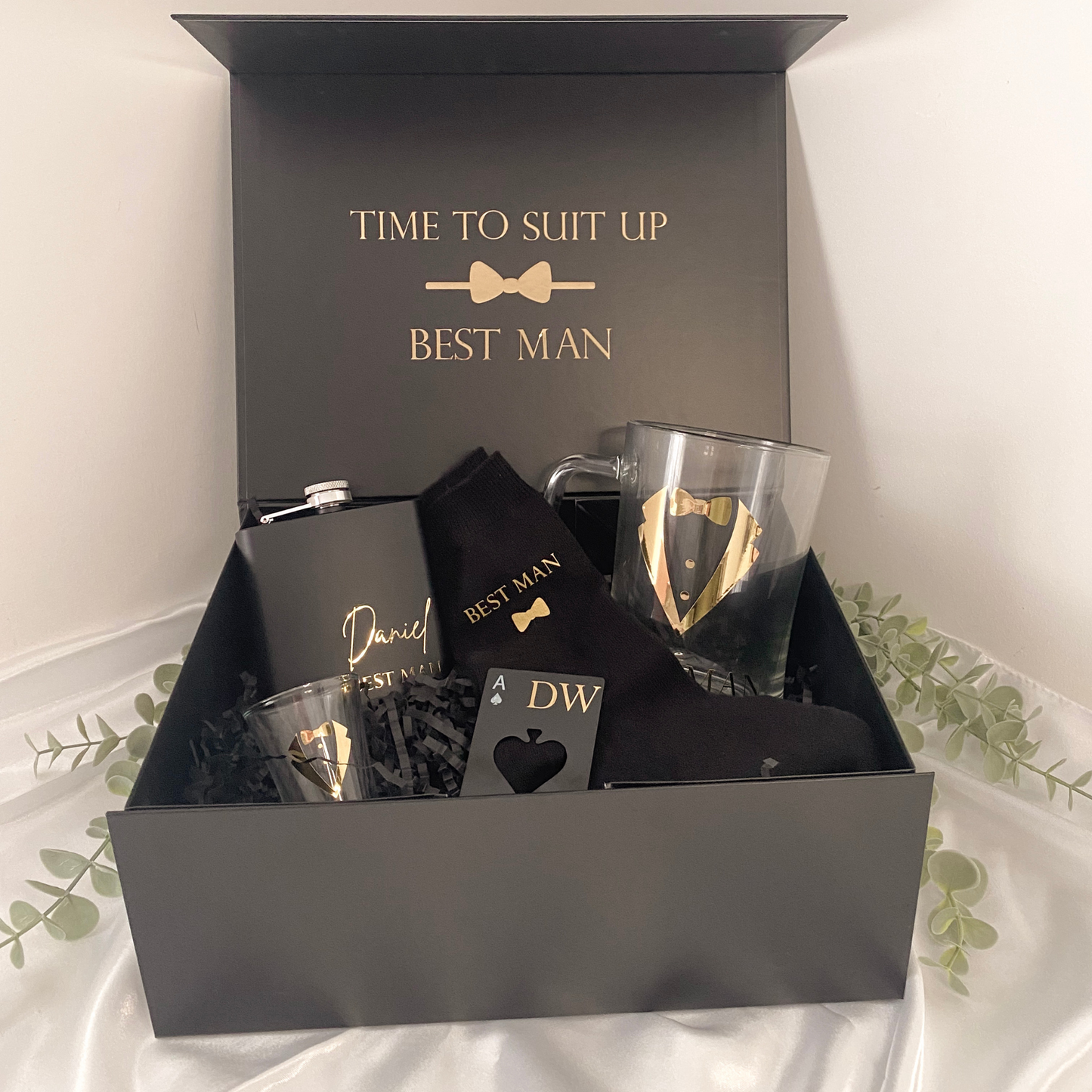 Personalised black gift box