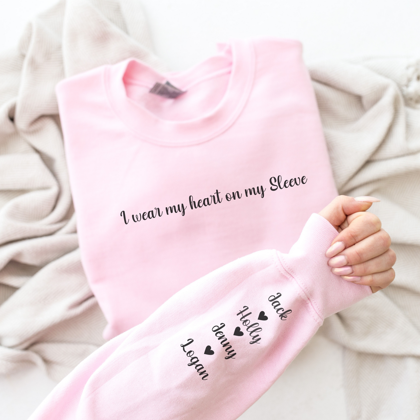 I wear my Heart on my sleeve - Personalised Sweatshirt