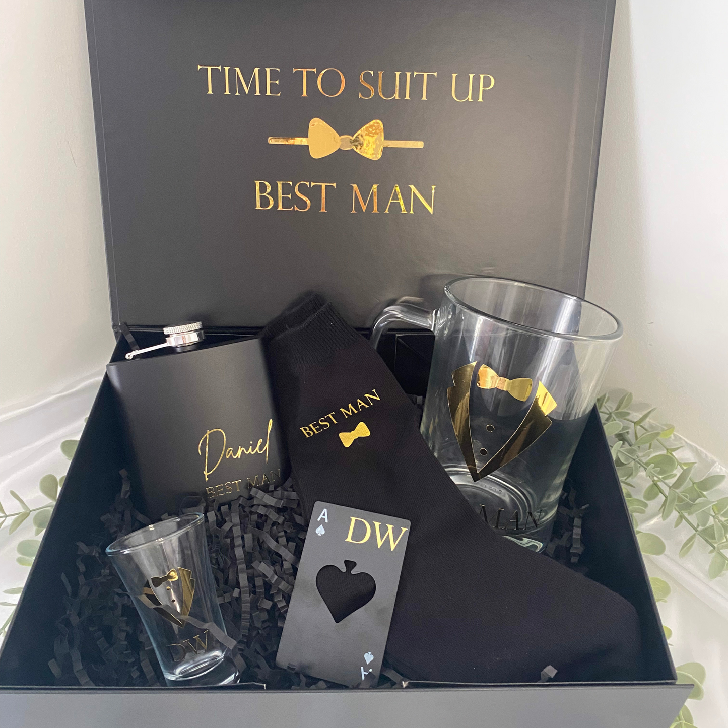 Personalised black gift box