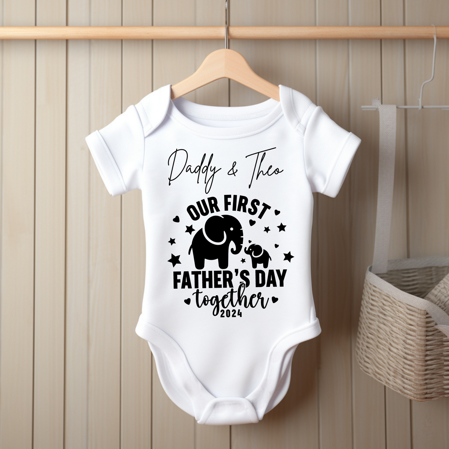 Our First Fathers Day Bodysuit - Elephant Design