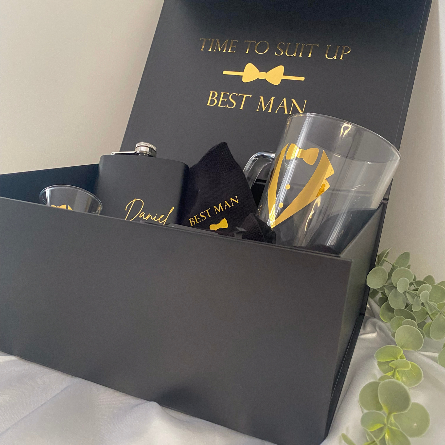 Personalised black gift box