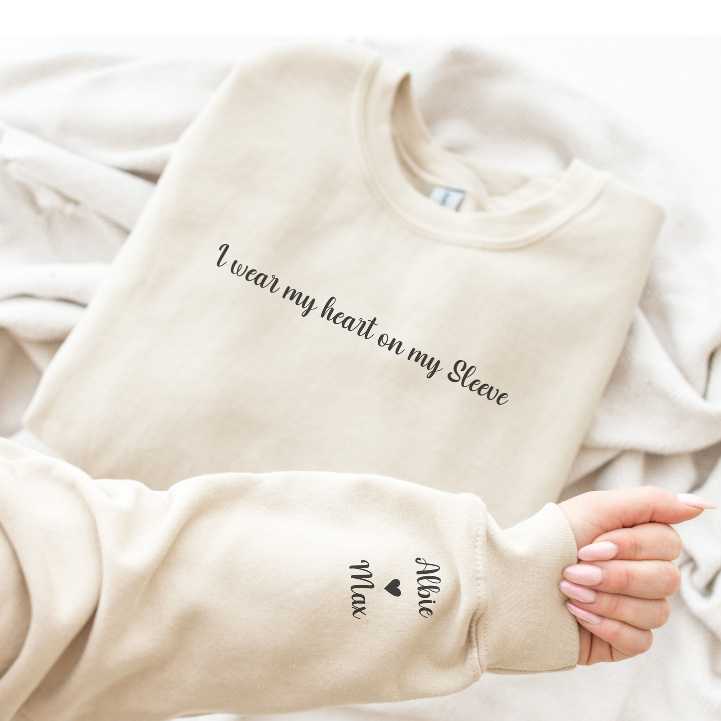 I wear my Heart on my sleeve - Personalised Sweatshirt