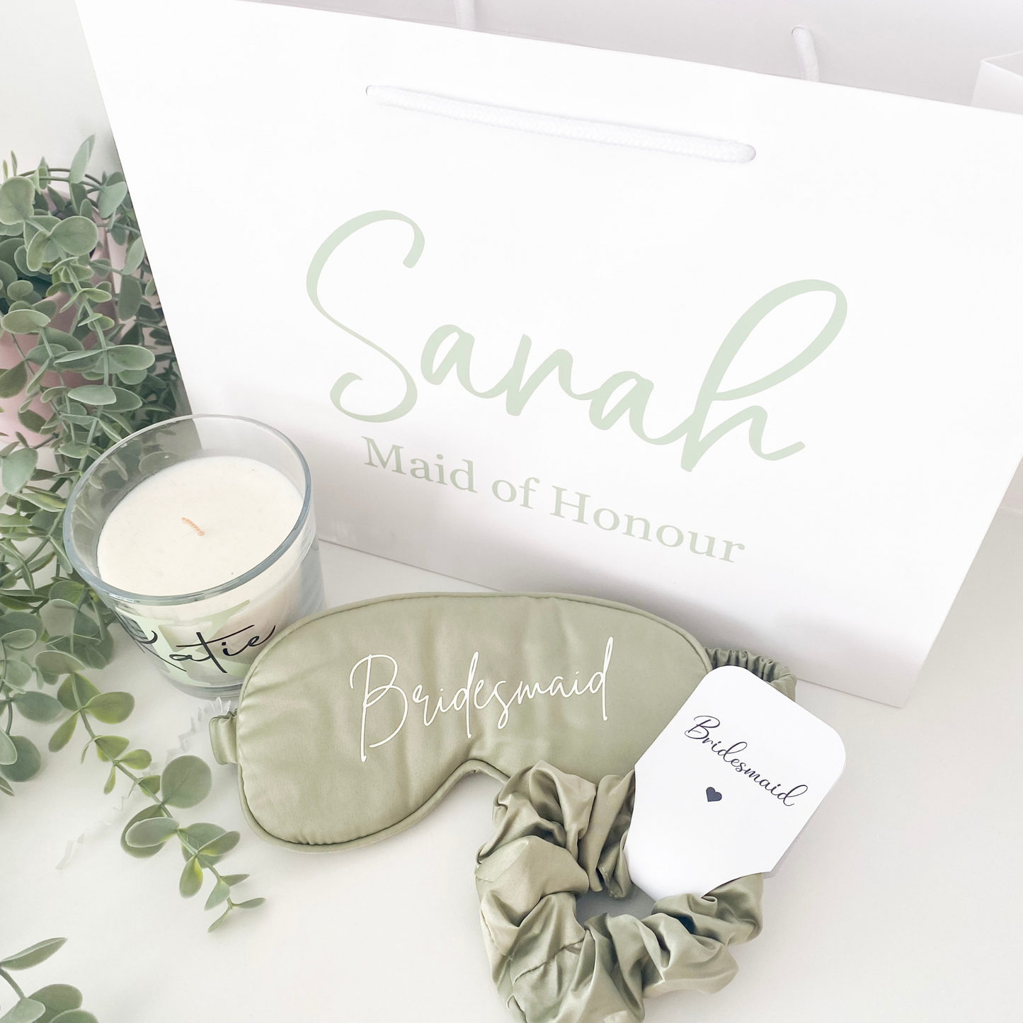 Personalised gift bag bundle - Sage Green