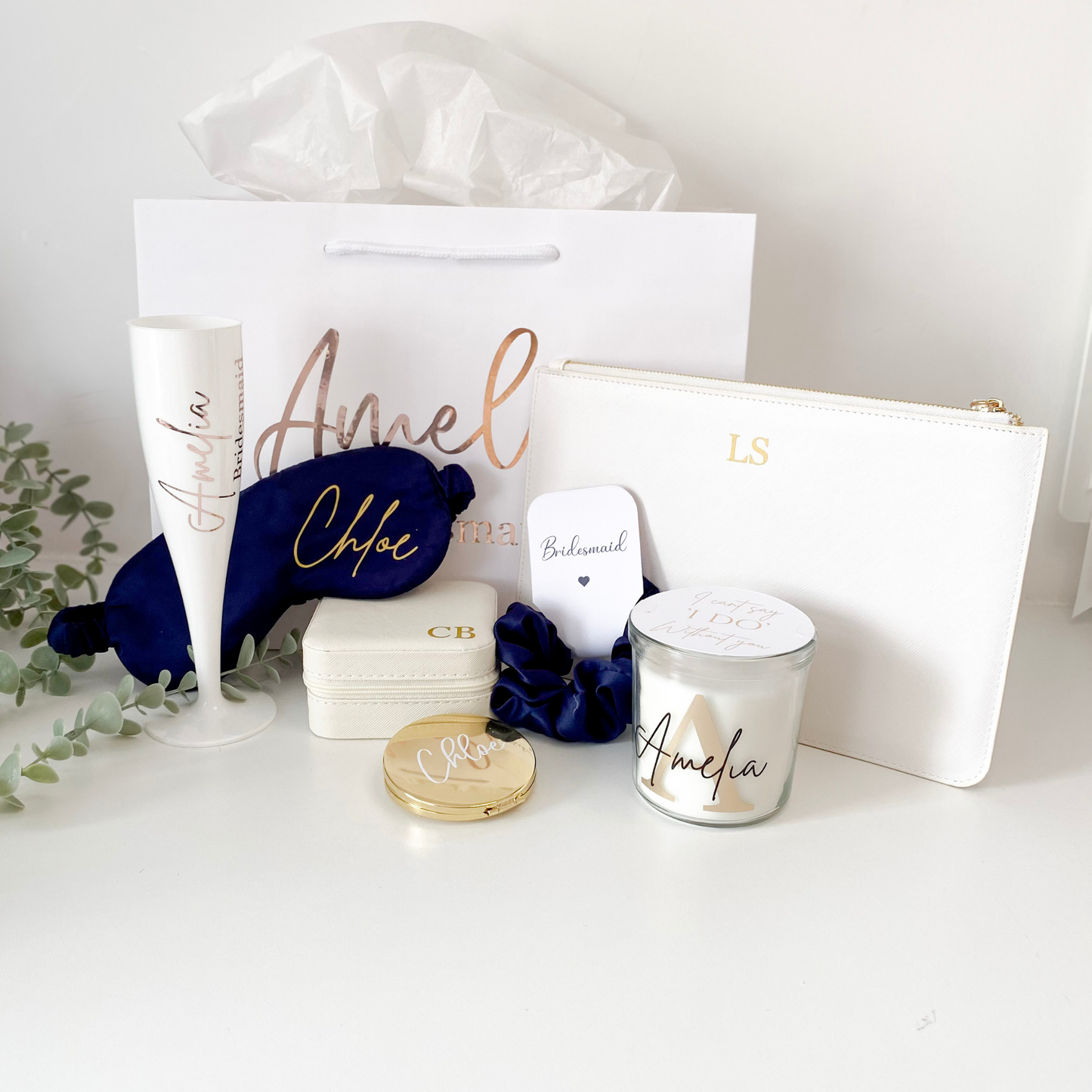 Bridal party gift bag/box set - Navy Blue