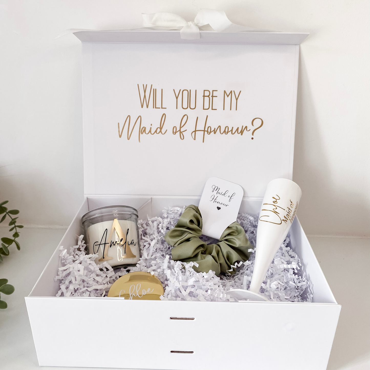 Bridal party gift bag/box set - Sage Green