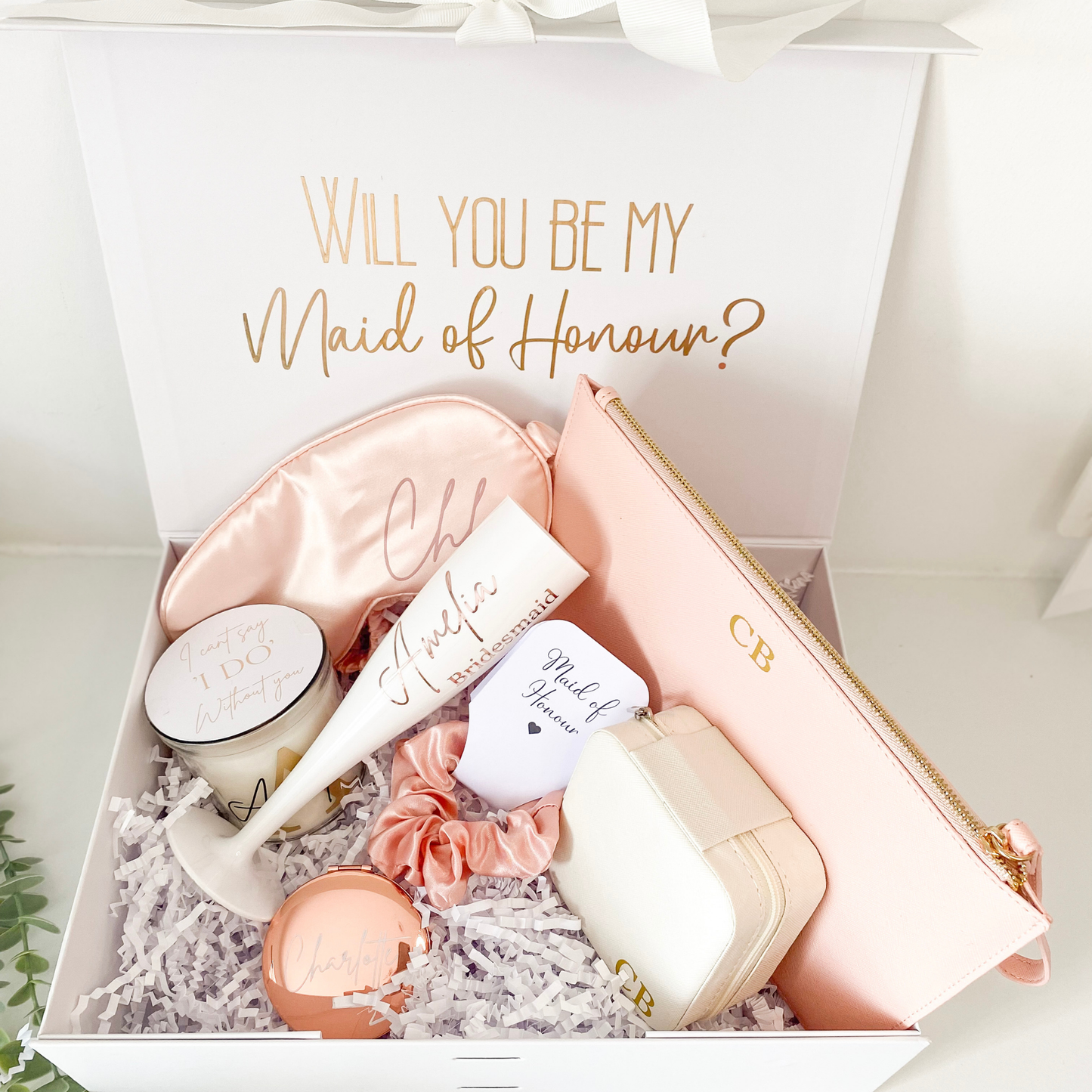 Bridal party gift bag/box set - Blush Pink