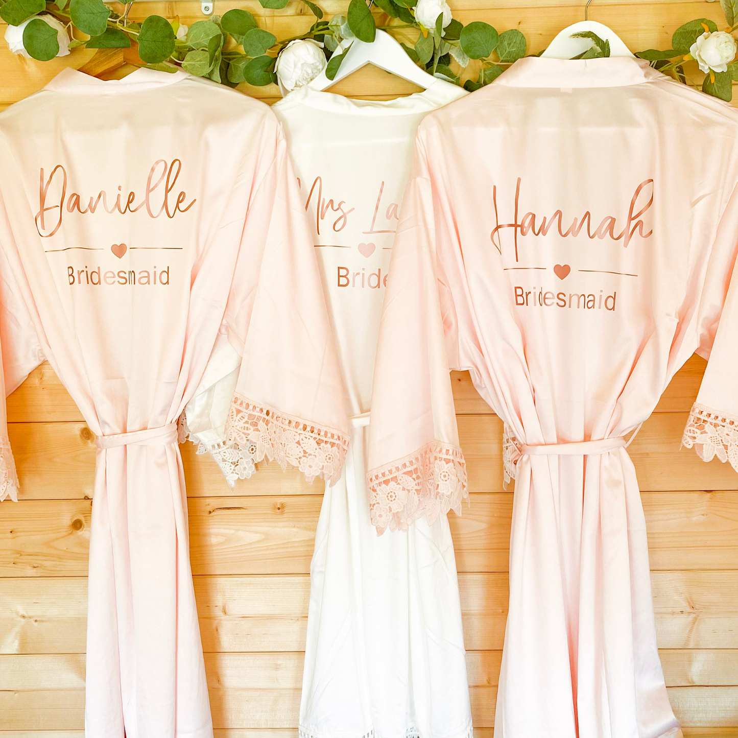 Bridal Party Robe with heart - Blush