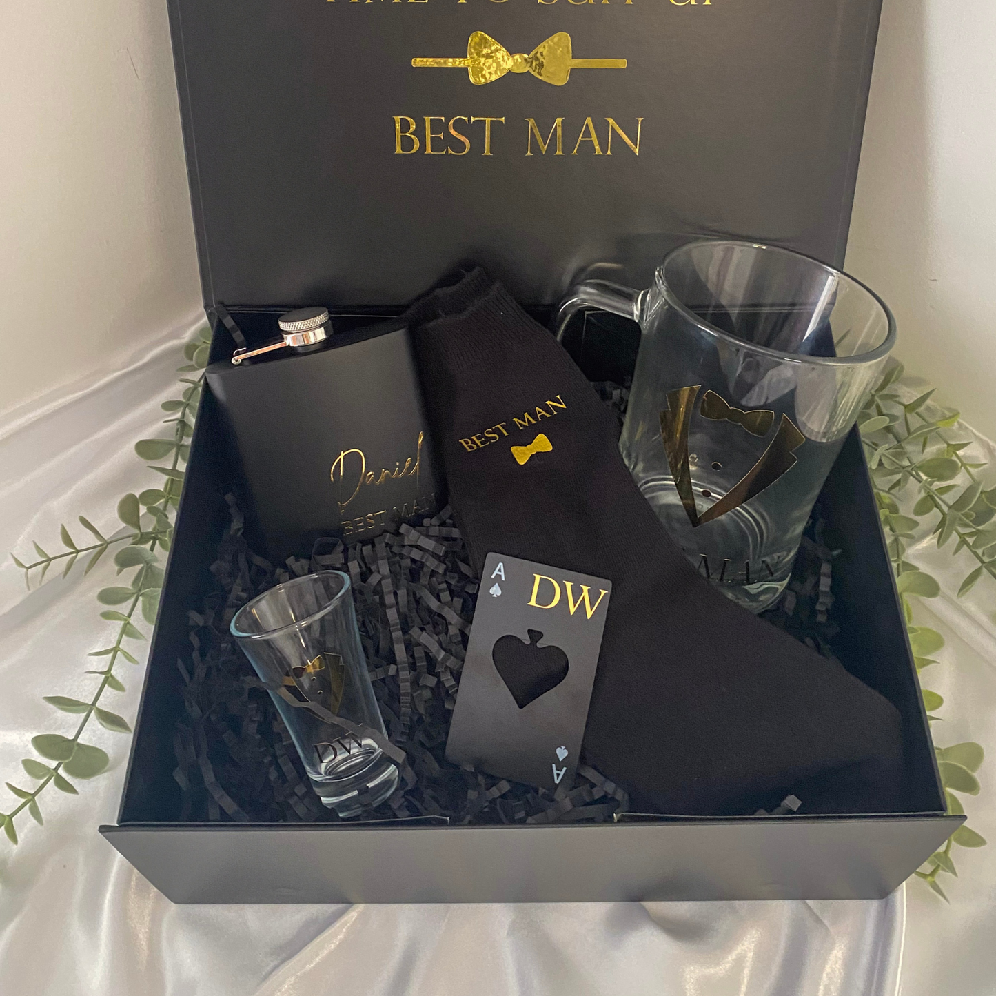 Personalised black gift box