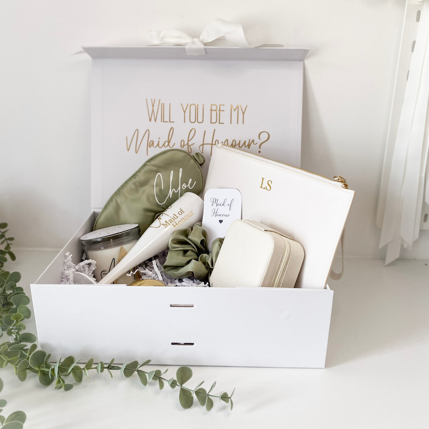 Bridal party gift bag/box set - Sage Green