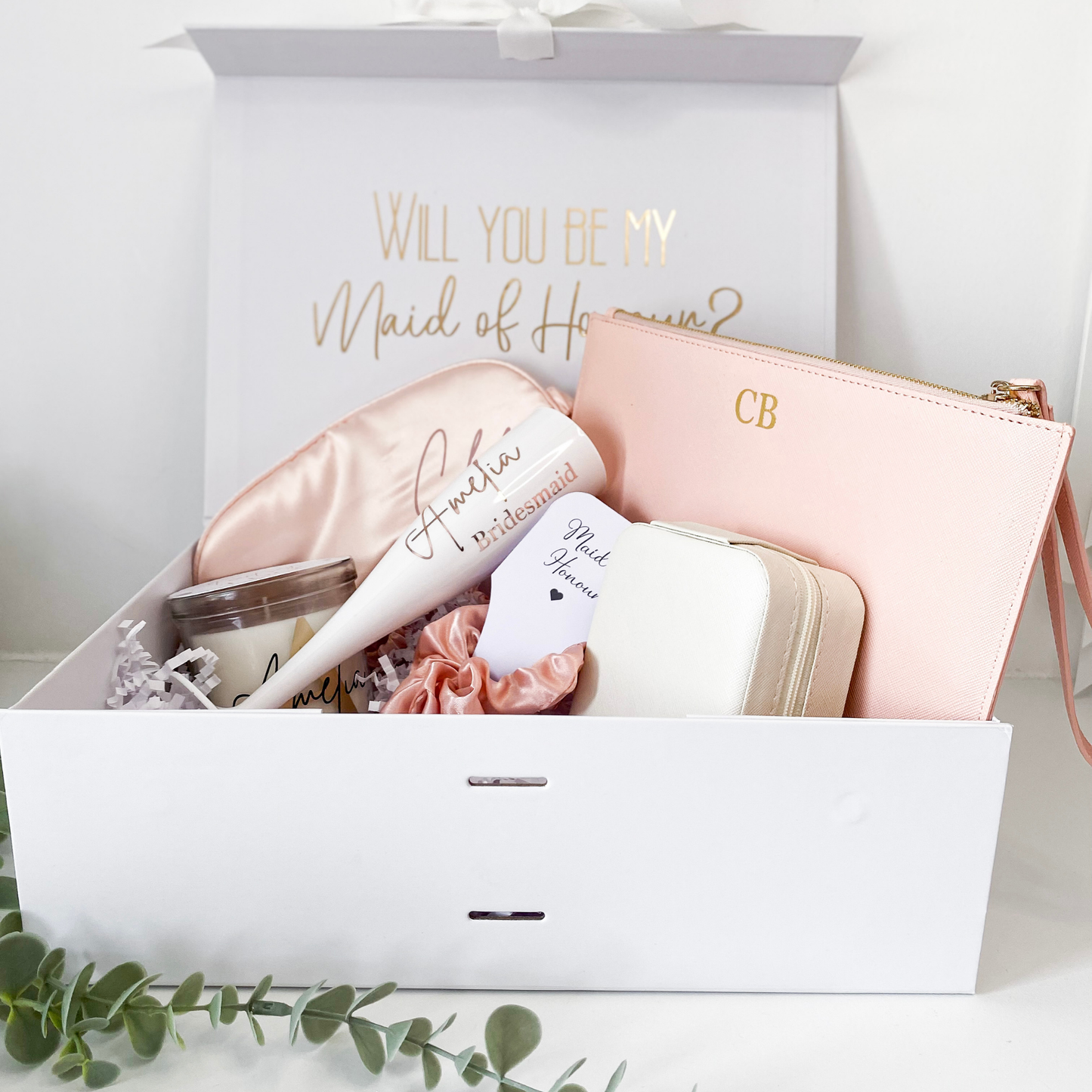 Bridal party gift bag/box set - Blush Pink