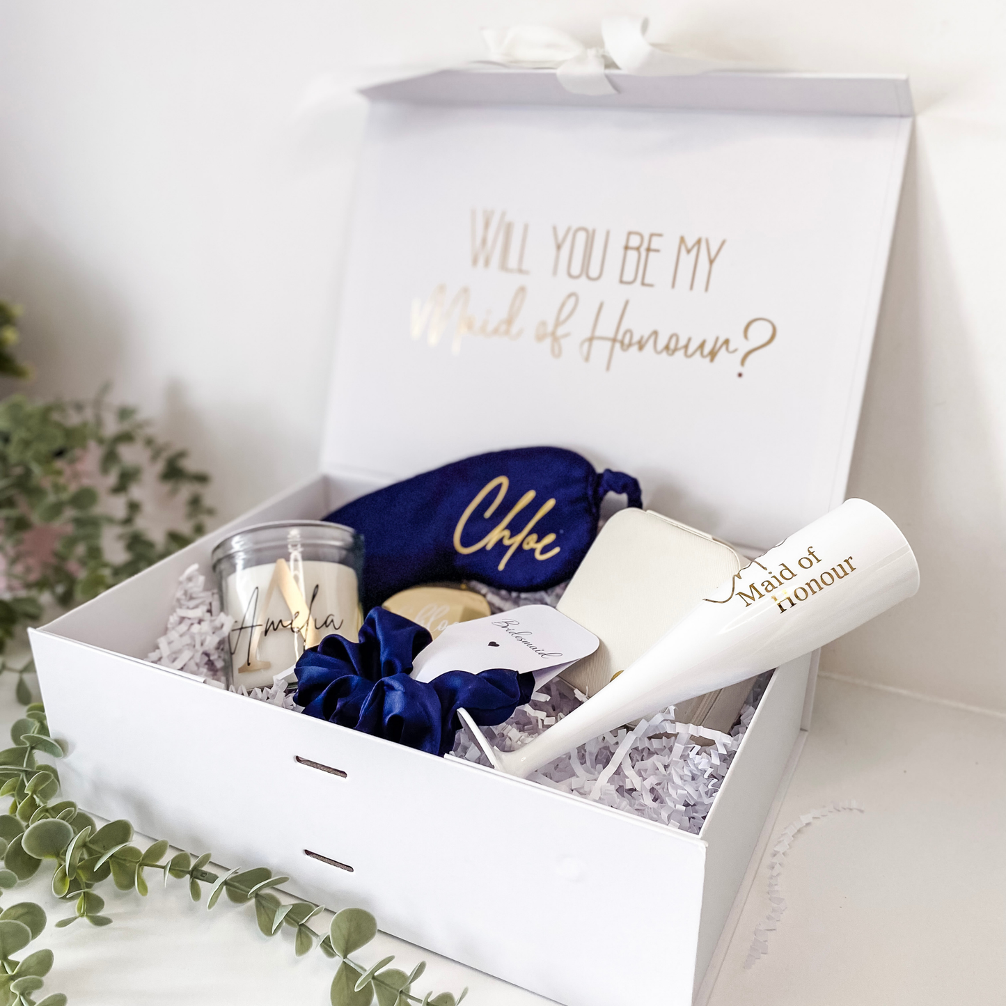 Bridal party gift bag/box set - Navy Blue