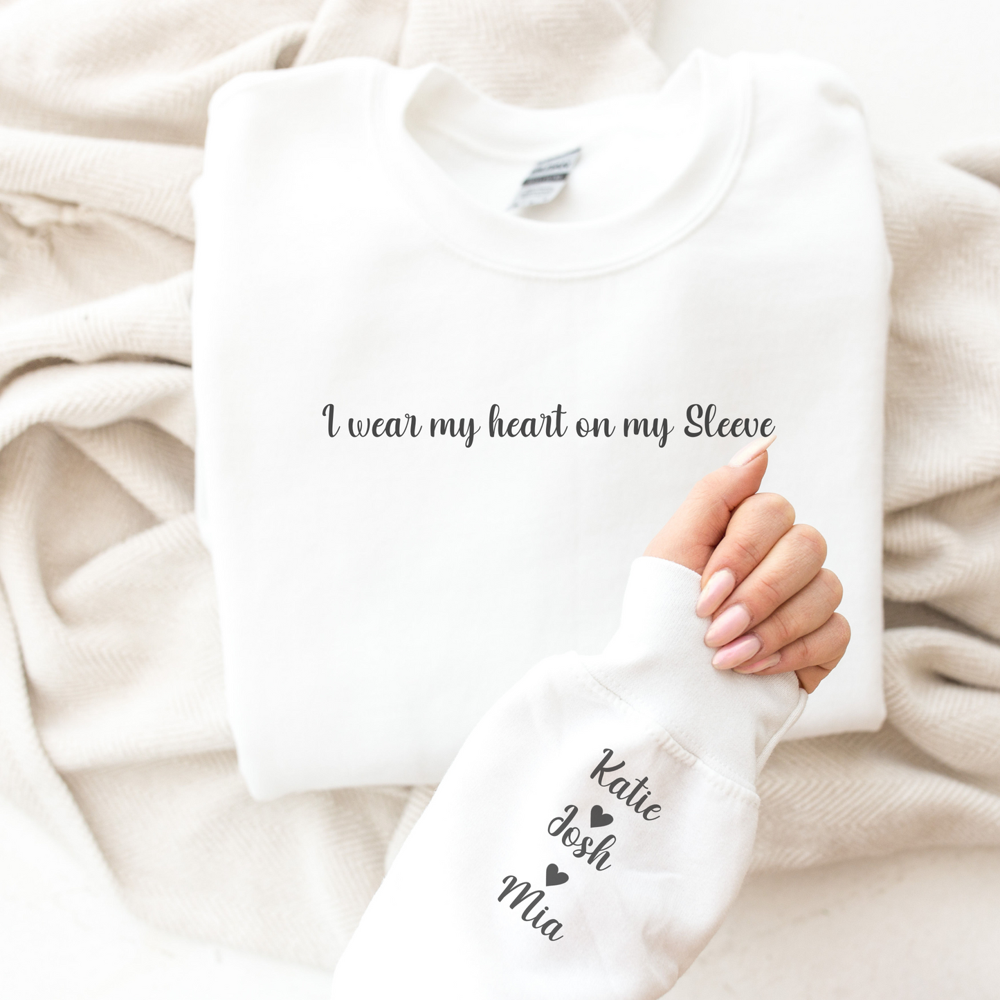 I wear my Heart on my sleeve - Personalised Sweatshirt