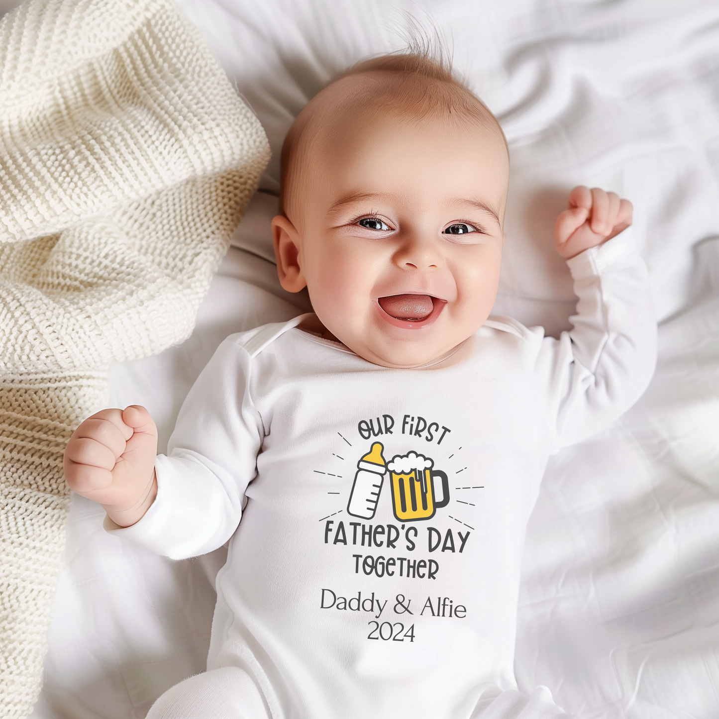 Our First Fathers Day Bodysuit - Bottle Design