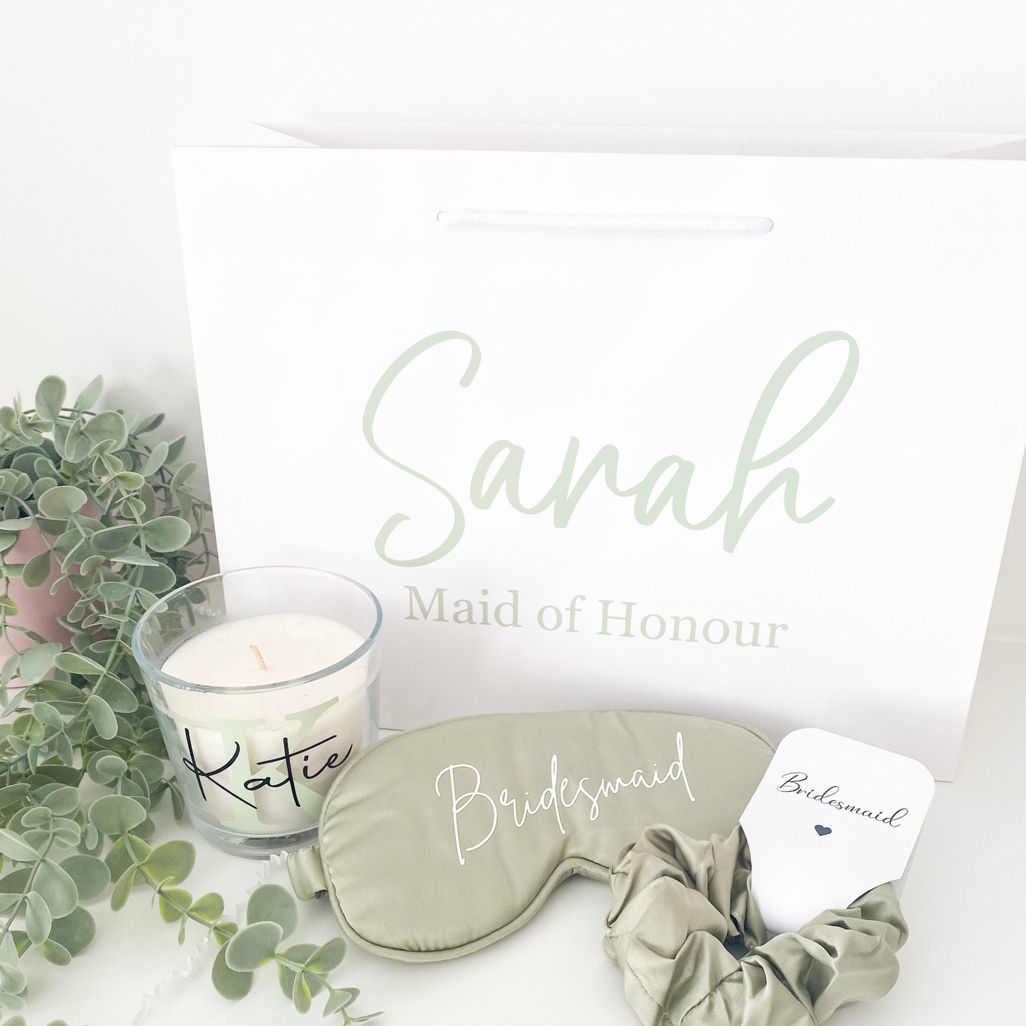 Personalised gift bag bundle - Sage Green