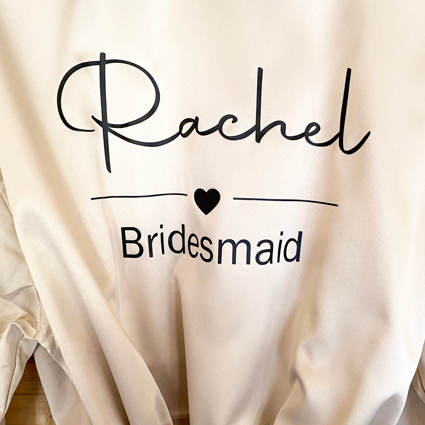 Bridal party robe with heart - Champagne