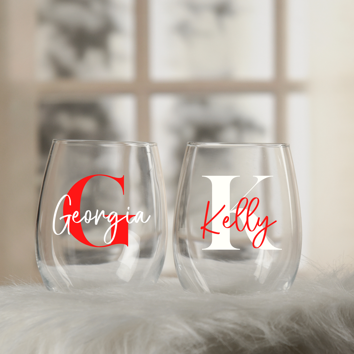 Personalised Stemless Wine Glass