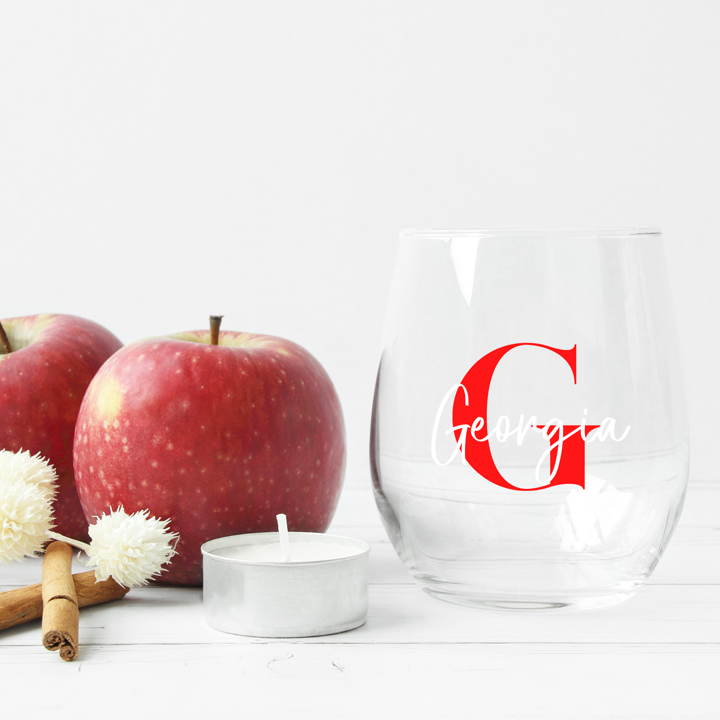 Personalised Stemless Wine Glass